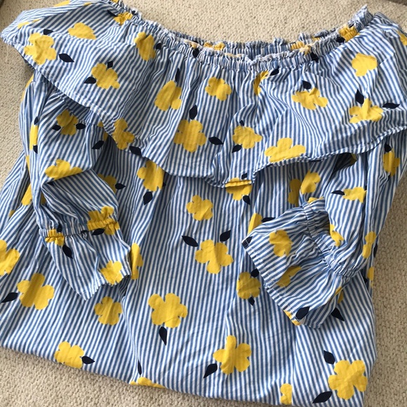 Crown & Ivy blue striped floral dress - Picture 1 of 4